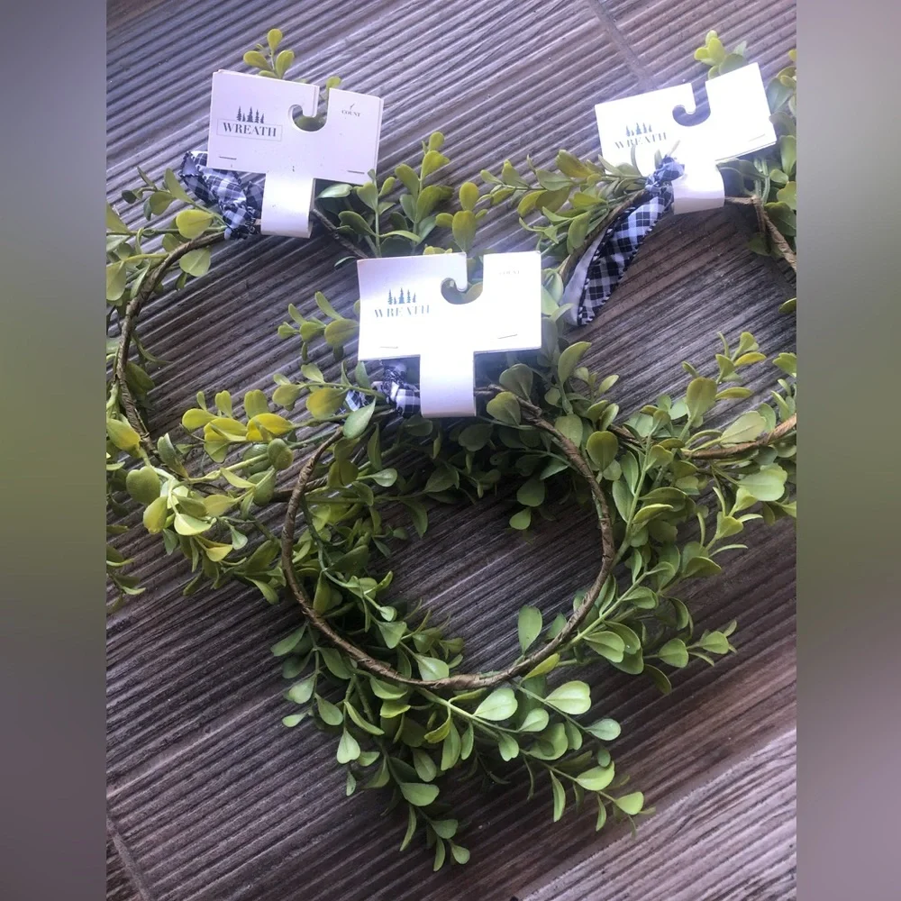 3 Sets- Farmhouse Boxwood Wreaths